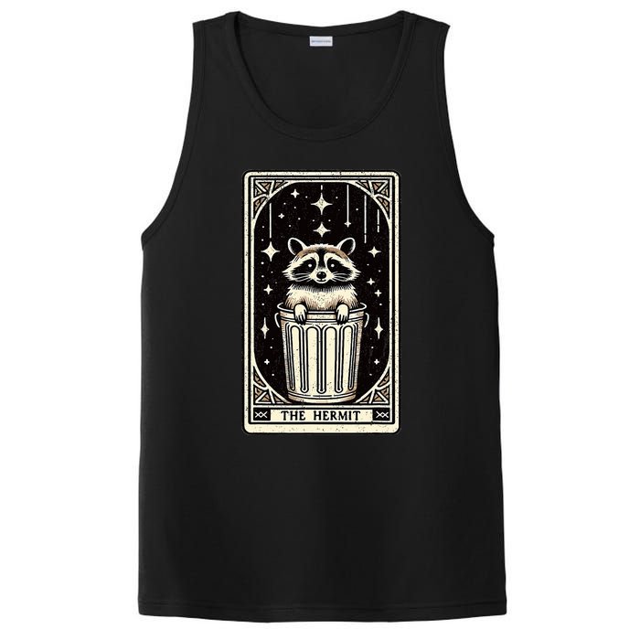 The Hermit Tarot Card Mystic Funny Raccoon PosiCharge Competitor Tank