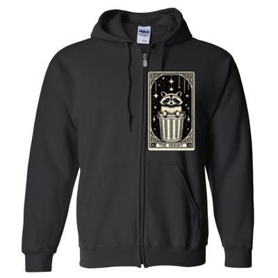 The Hermit Tarot Card Mystic Funny Raccoon Full Zip Hoodie