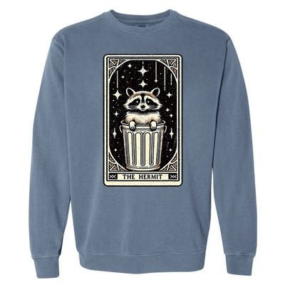 The Hermit Tarot Card Mystic Funny Raccoon Garment-Dyed Sweatshirt