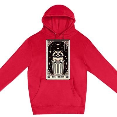 The Hermit Tarot Card Mystic Funny Raccoon Premium Pullover Hoodie