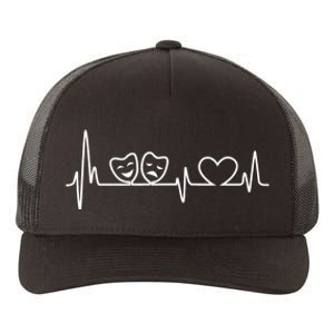 Theatre Heartbeat Theater Gift Nerd Drama Rehearsal Gift Yupoong Adult 5-Panel Trucker Hat