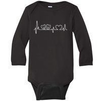 Theatre Heartbeat Theater Gift Nerd Drama Rehearsal Gift Baby Long Sleeve Bodysuit