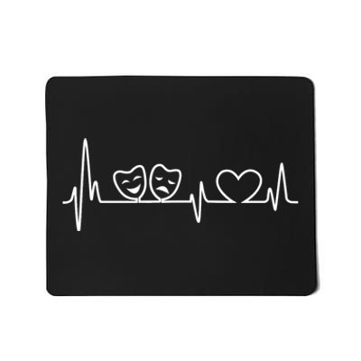 Theatre Heartbeat Theater Gift Nerd Drama Rehearsal Gift Mousepad