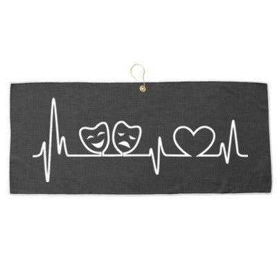 Theatre Heartbeat Theater Gift Nerd Drama Rehearsal Gift Large Microfiber Waffle Golf Towel