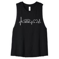 Theatre Heartbeat Theater Gift Nerd Drama Rehearsal Gift Women's Racerback Cropped Tank