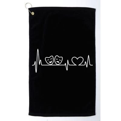 Theatre Heartbeat Theater Gift Nerd Drama Rehearsal Gift Platinum Collection Golf Towel