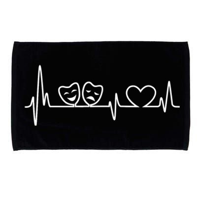 Theatre Heartbeat Theater Gift Nerd Drama Rehearsal Gift Microfiber Hand Towel