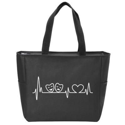 Theatre Heartbeat Theater Gift Nerd Drama Rehearsal Gift Zip Tote Bag