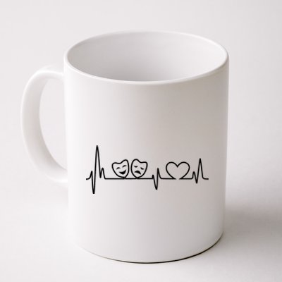 Theatre Heartbeat Theater Gift Nerd Drama Rehearsal Gift Coffee Mug