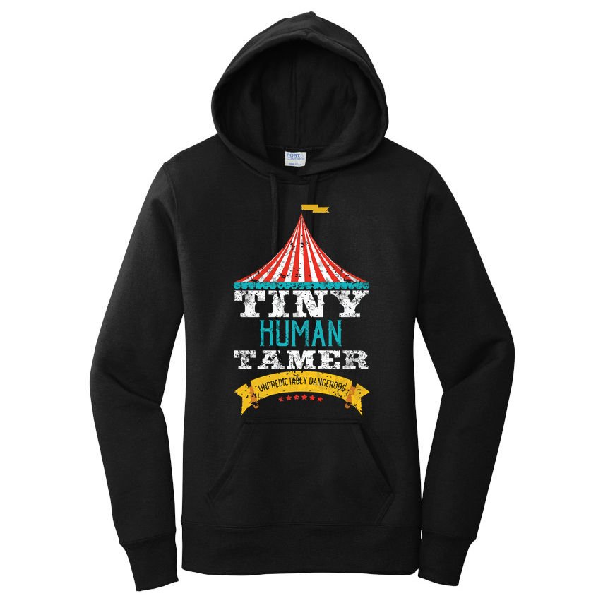 Tiny Human Tamer Circus Teacher Cute Childcare Provider Women's Pullover Hoodie