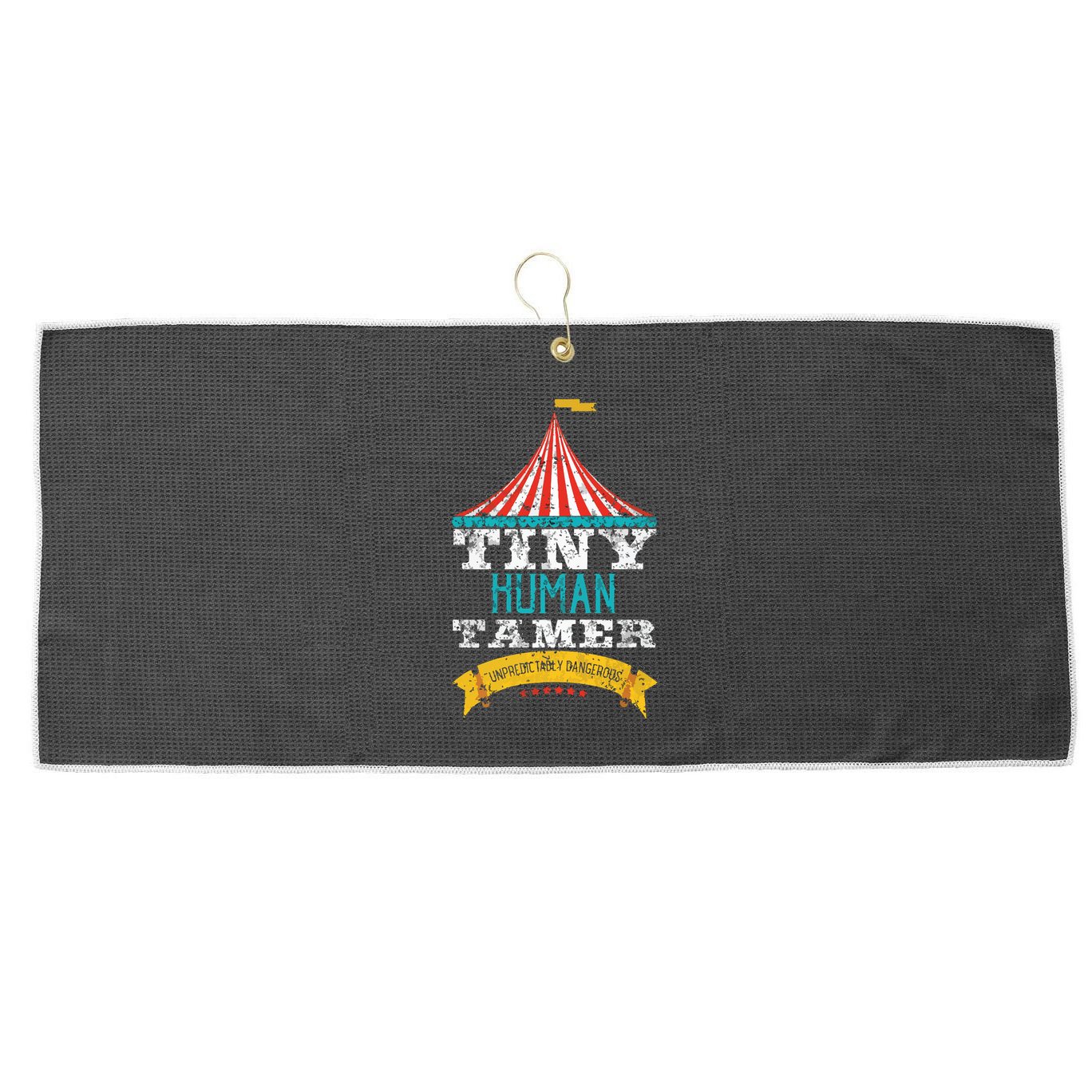 Tiny Human Tamer Circus Teacher Cute Childcare Provider Large Microfiber Waffle Golf Towel