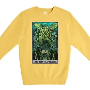 The Hierophant Tarot Card Cthulhu Classic Horror Halloween Premium Crewneck Sweatshirt