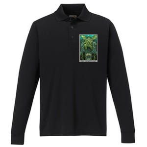 The Hierophant Tarot Card Cthulhu Classic Horror Halloween Performance Long Sleeve Polo