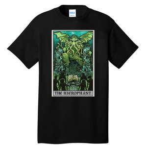 The Hierophant Tarot Card Cthulhu Classic Horror Halloween Tall T-Shirt