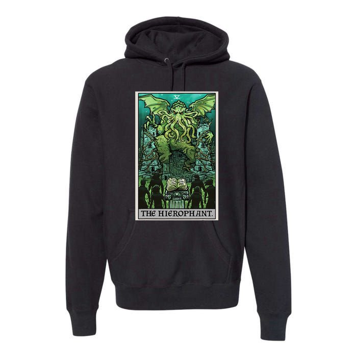 The Hierophant Tarot Card Cthulhu Classic Horror Halloween Premium Hoodie