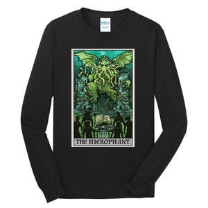 The Hierophant Tarot Card Cthulhu Classic Horror Halloween Tall Long Sleeve T-Shirt