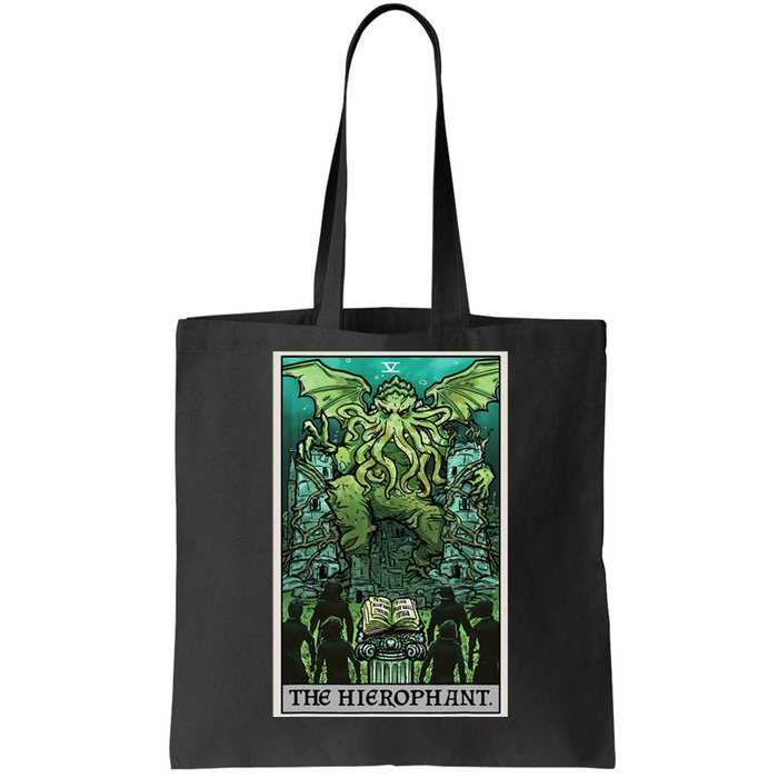 The Hierophant Tarot Card Cthulhu Classic Horror Halloween Tote Bag