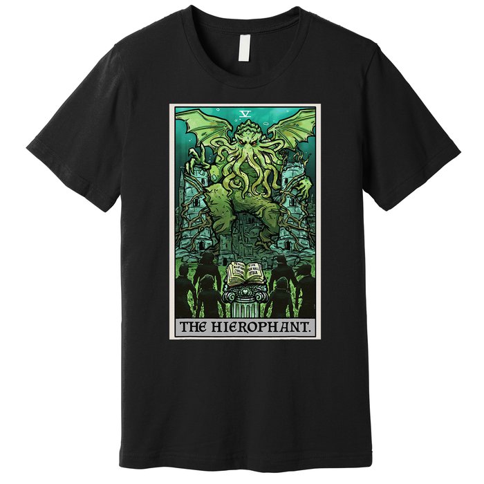 The Hierophant Tarot Card Cthulhu Classic Horror Halloween Premium T-Shirt