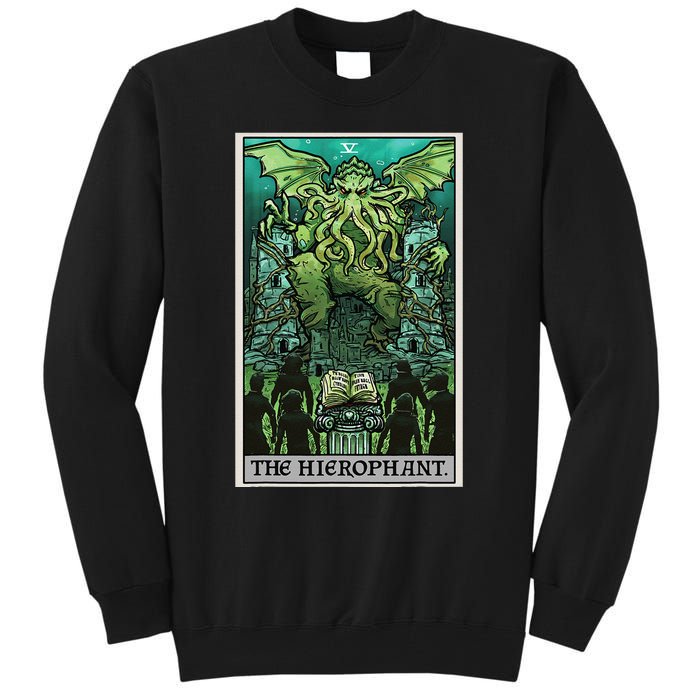 The Hierophant Tarot Card Cthulhu Classic Horror Halloween Tall Sweatshirt