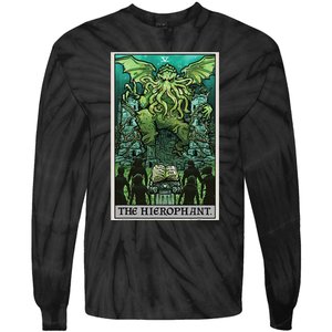 The Hierophant Tarot Card Cthulhu Classic Horror Halloween Tie-Dye Long Sleeve Shirt