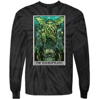 The Hierophant Tarot Card Cthulhu Classic Horror Halloween Tie-Dye Long Sleeve Shirt