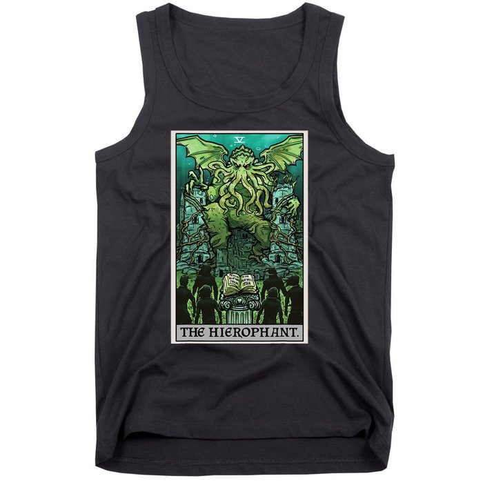 The Hierophant Tarot Card Cthulhu Classic Horror Halloween Tank Top