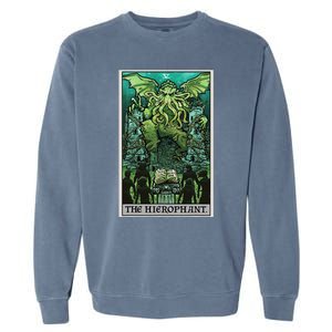 The Hierophant Tarot Card Cthulhu Classic Horror Halloween Garment-Dyed Sweatshirt