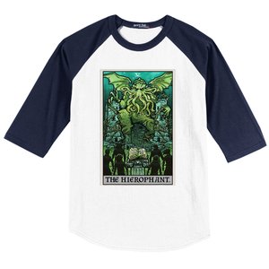 The Hierophant Tarot Card Cthulhu Classic Horror Halloween Baseball Sleeve Shirt