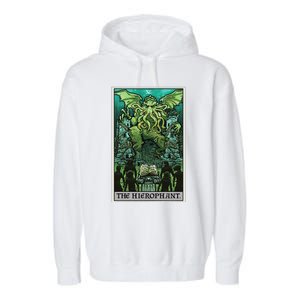 The Hierophant Tarot Card Cthulhu Classic Horror Halloween Garment-Dyed Fleece Hoodie