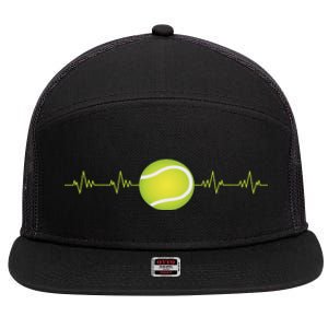 Tennis Heartbeat 7 Panel Mesh Trucker Snapback Hat