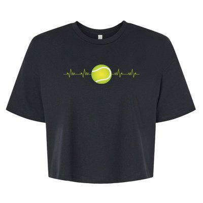 Tennis Heartbeat Bella+Canvas Jersey Crop Tee