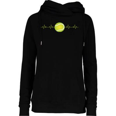 Tennis Heartbeat Womens Funnel Neck Pullover Hood