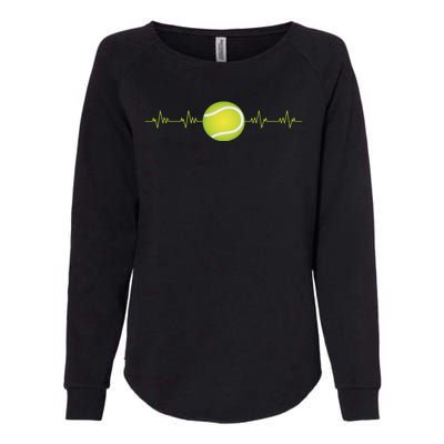 Tennis Heartbeat Womens California Wash Sweatshirt