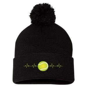 Tennis Heartbeat Pom Pom 12in Knit Beanie