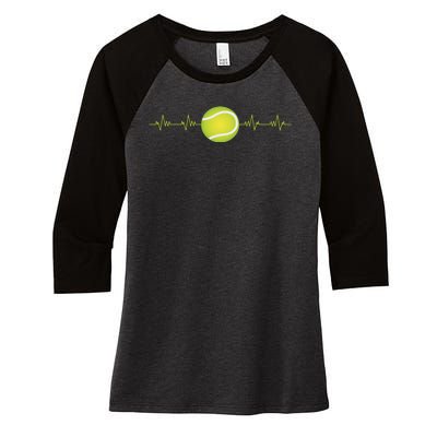 Tennis Heartbeat Women's Tri-Blend 3/4-Sleeve Raglan Shirt