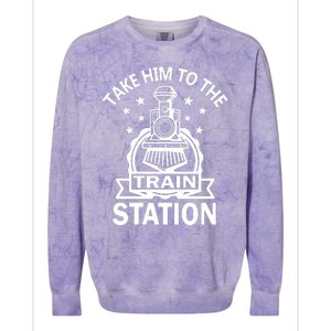 Take Him To The Train Station Colorblast Crewneck Sweatshirt