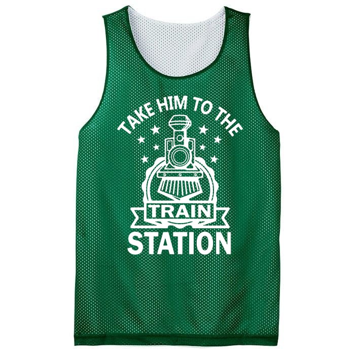 Take Him To The Train Station Mesh Reversible Basketball Jersey Tank