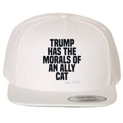 Trump Has The Morals Of An Ally Cat Funny Biden Wool Snapback Cap