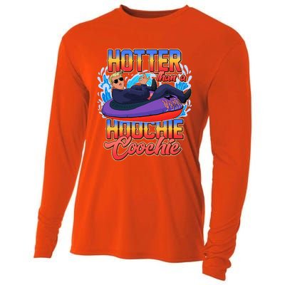 Trump Hotter Than A Hoochie Coochie Cooling Performance Long Sleeve Crew