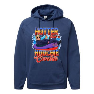 Trump Hotter Than A Hoochie Coochie Performance Fleece Hoodie