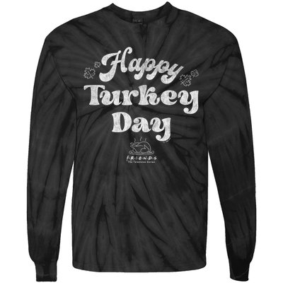 Thanksgiving Happy Turkey Day Vintage Text Tie-Dye Long Sleeve Shirt