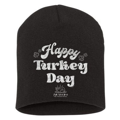 Thanksgiving Happy Turkey Day Vintage Text Short Acrylic Beanie