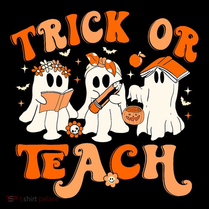 Teacher Halloween Trick Or Teach Retro Groovy Floral Ghost Zip Tote Bag