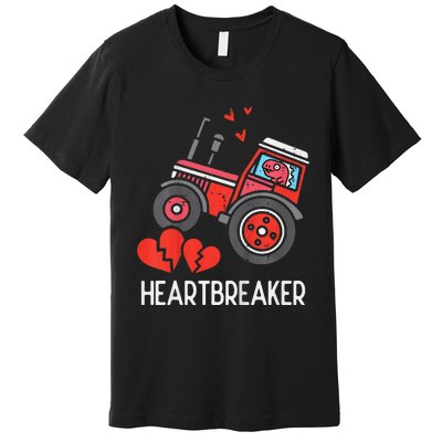 Tractor Heartbreaker Truck Valentines Day Premium T-Shirt