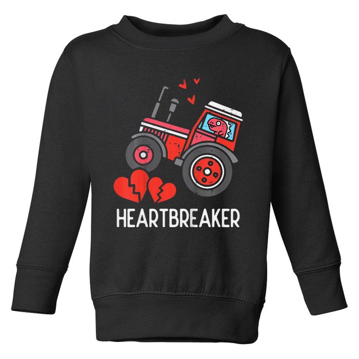 Tractor Heartbreaker Truck Valentines Day Toddler Sweatshirt