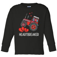 Tractor Heartbreaker Truck Valentines Day Toddler Long Sleeve Shirt