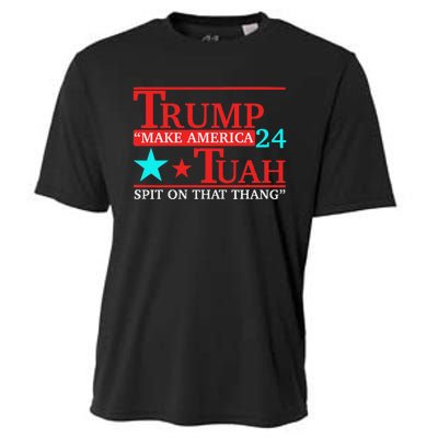 Trump Hawk Tuah Viral Meme Humor Cooling Performance Crew T-Shirt