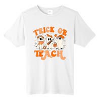 Teacher Halloween Trick Or Teach Retro Groovy Floral Ghost Tall Fusion ChromaSoft Performance T-Shirt