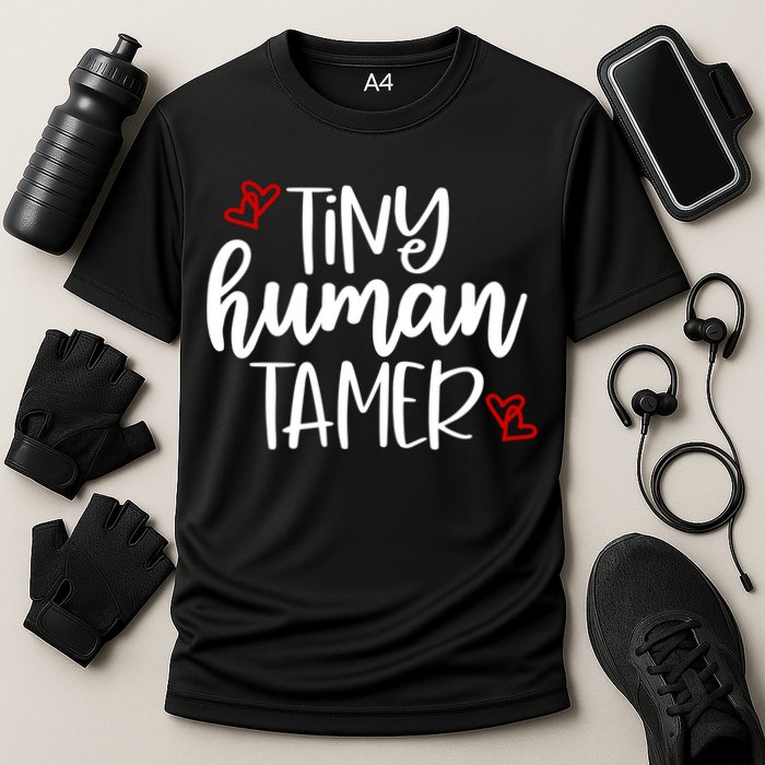 Tiny Human Tamer Funny Cooling Performance Crew T-Shirt