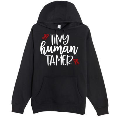 Tiny Human Tamer Funny Premium Pullover Hoodie